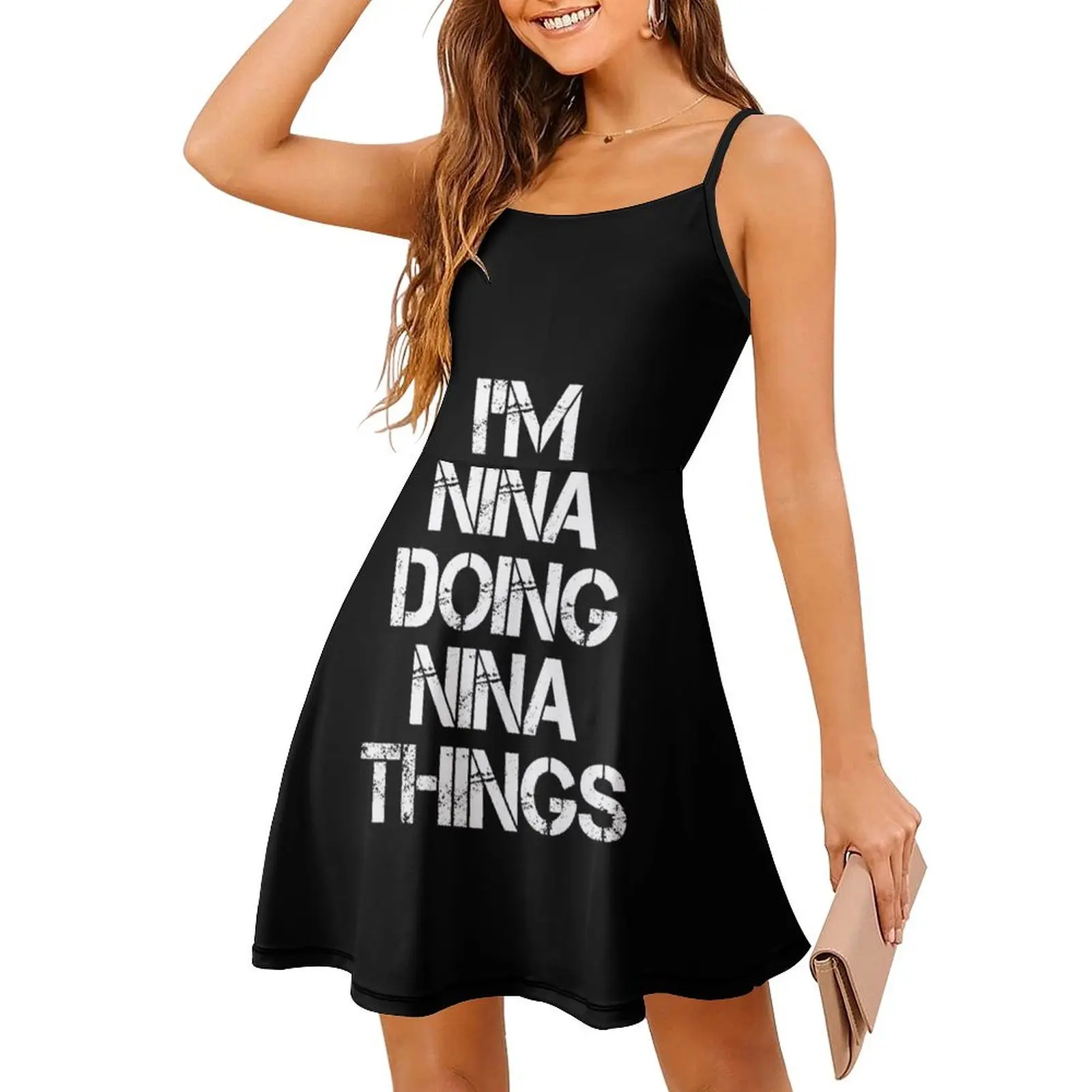 

Nina Name T Shirt - I'm Nina Doing Nina Things Name Gift Item Tee Sling Dress Women's summer suit