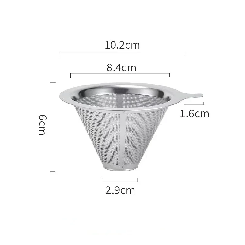 Reusable Coffee Filter Holder Double Layer Stainless Steel Coffee Tea Strainer Coffee Accessories Coffee Making Tool