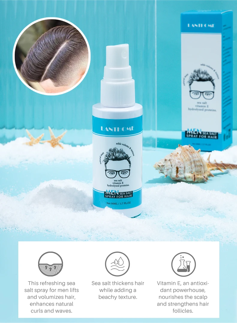 Description Picture 5 of itemFirstsun Men Sea Salt Spray for Volumizing Hair Spray Dry and Frizzy Hair Treatment Smooth Moisturize Repair Damage Hair Care