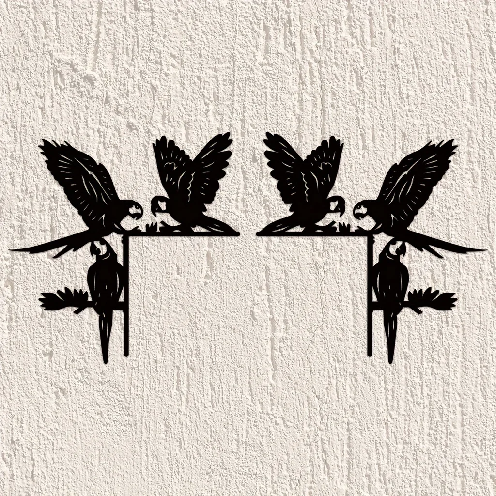 

Metal Three Parrots Decorative Wall Stickers Door Corner Decorations,Door Frame Corner Decor Art Wall decor