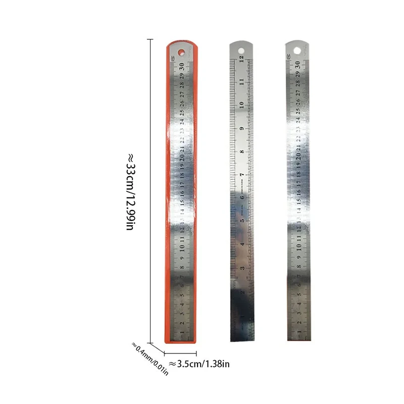 Stainless steel ruler 2PCS Metal Ruler Steel Ruler Inch Metric 6 12 Inch Easy to Read Inch Mm Cm School