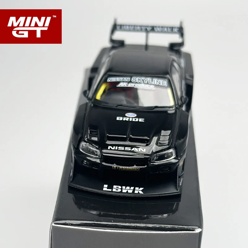 MINI GT Nissan LB-ER34 BLACKTUNER様 Mini GT 1:64 Nissan LB-ER34 Super Silhouette Skyline - Red