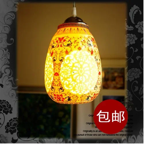 

Chinese style lamps ceramic single modern brief fashion bar counter balcony pendant light entranceway pendant light