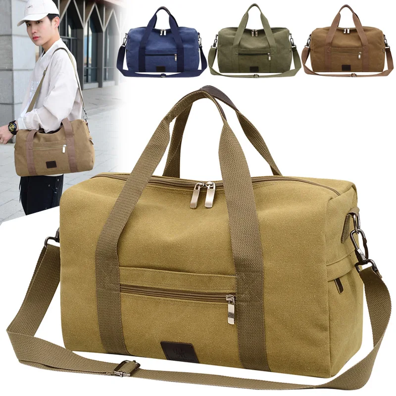 

Khaki Man Canvas Bag Autumn Winter Retro Men Messenger Bags Large Capacity Adjustable Shoulder Travel Duffel Handbag Portable