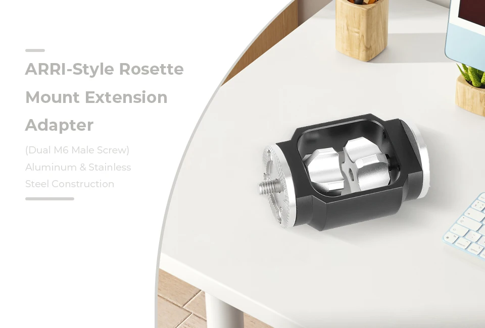 Camera ARRI-Style Rosette Mount Extension Adapter WIth Dual M6 Male Screw Extend