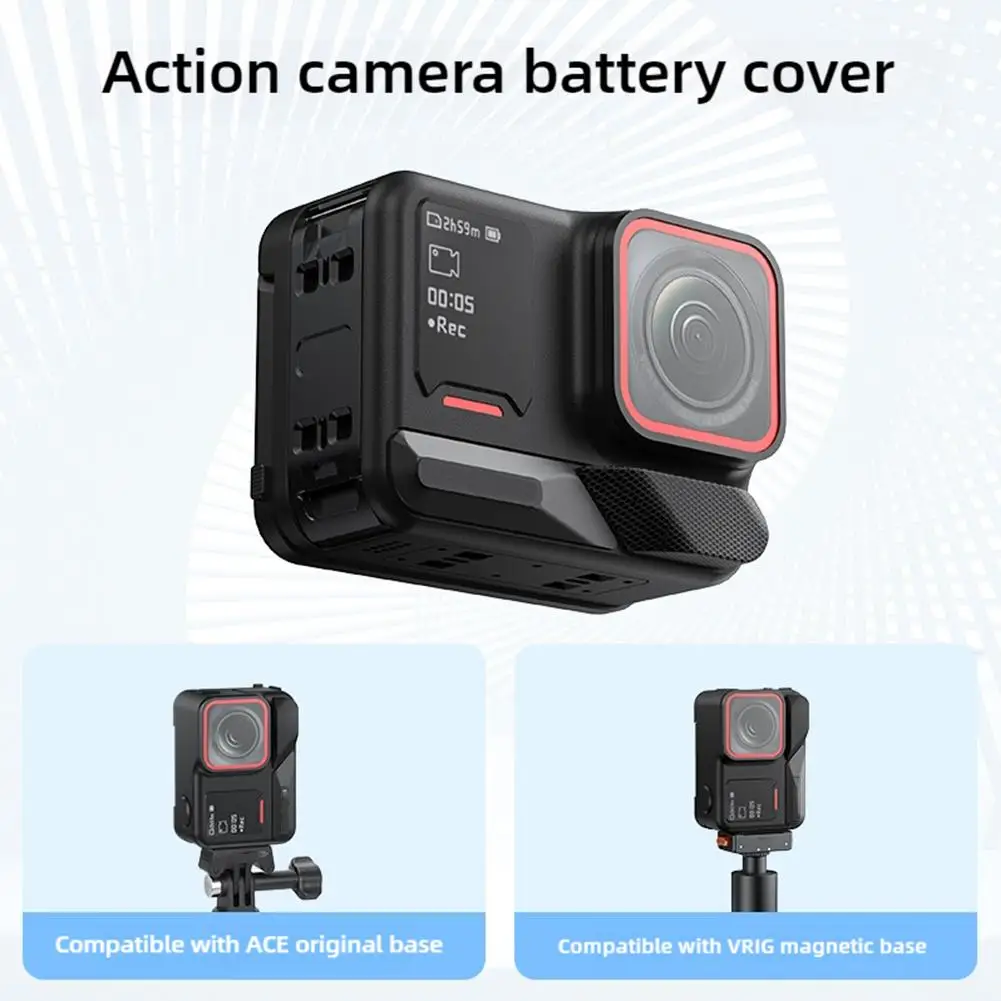 Description Picture 6 of itemFor Insta360 Ace Pro2 Battery Cover Sports Camera ACE/AC Interface Battery Cover Support Original Quick Release Aluminum Alloy