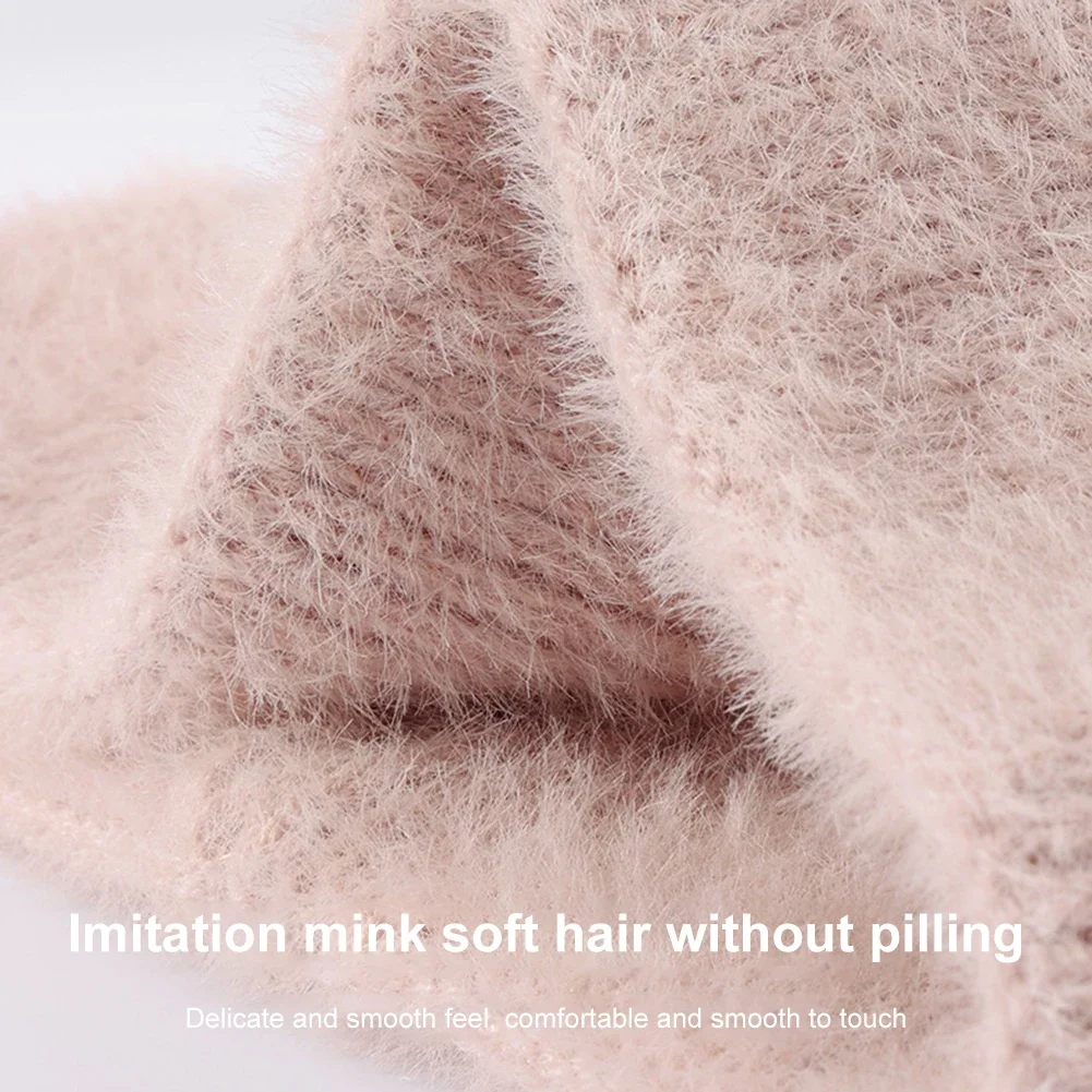 Winter Warm Knitted Earmuffs Windproof Thick Plush Ear Protection Cycling Headband Men Women Outdoor Running Thermal Ear Flaps