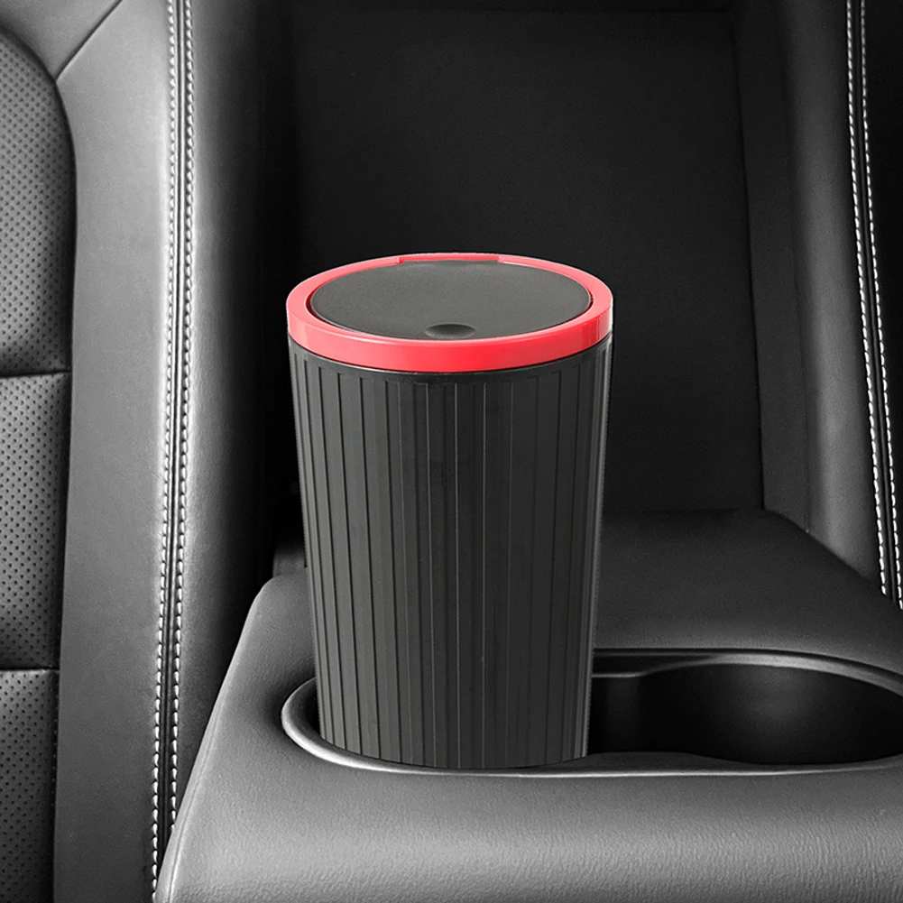 Car Interior Rubbish Container Press Type Car Trash Can Cup Holder Leakproof Vehicle Garbage Bin Large Capacity Automobile Parts, car trash can