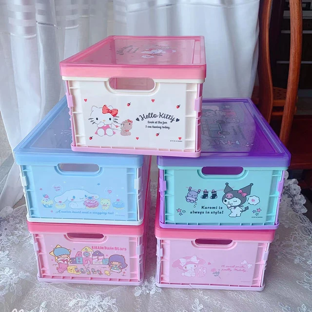 Kawaii Collapsible Plastic Storage Box Toy Folding Sundry Storage Basket  Case Utility Cosmetic Container Desktop Hard Tool Boxes - AliExpress