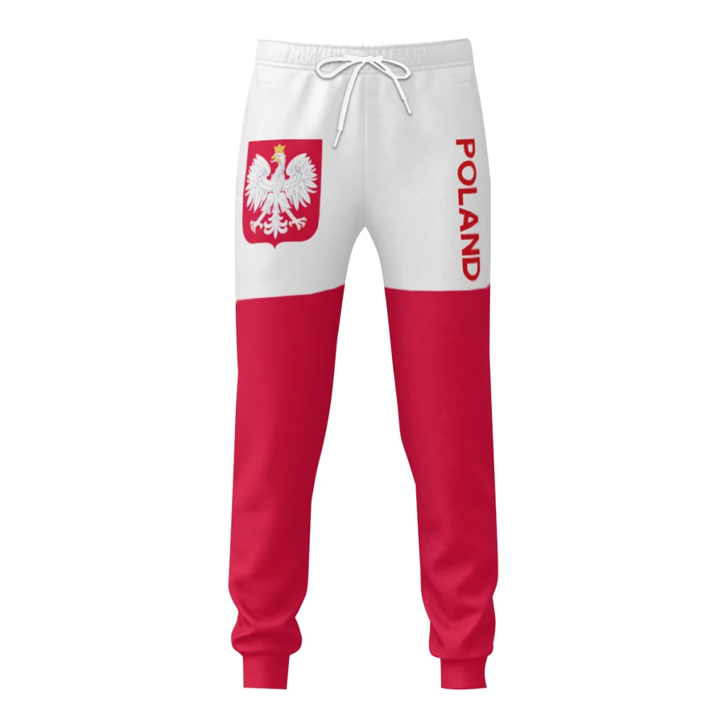 

Mens Sweatpants Emblem Poland Flag Pants with Pockets Joggers Soccer Football Multifunction Sports Sweat With Drawstring