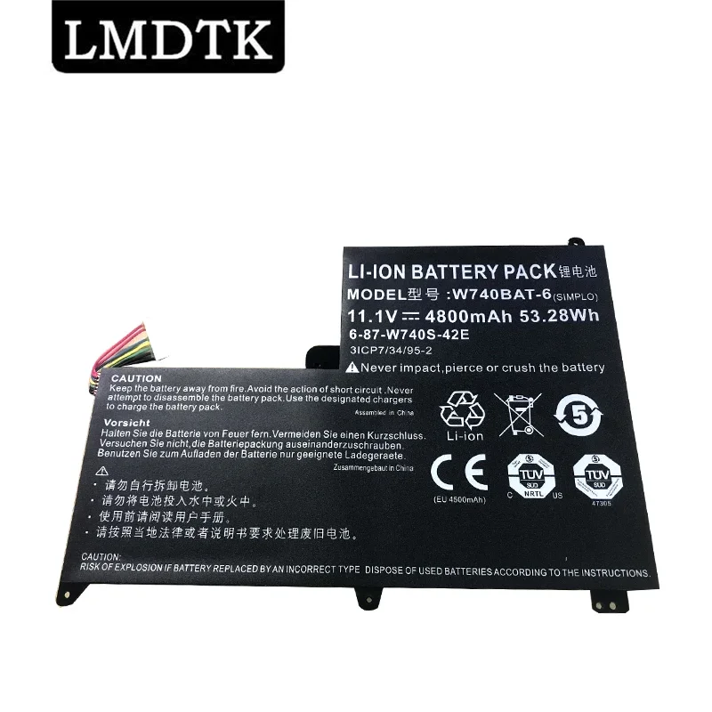 

LMDTK New W740BAT-6 Laptop Battery For Clevo Schenker W740S S413 X411 W740SU 6-87-W740S-42E2 3ICP7/34/95-2 11.1V 53.28Wh