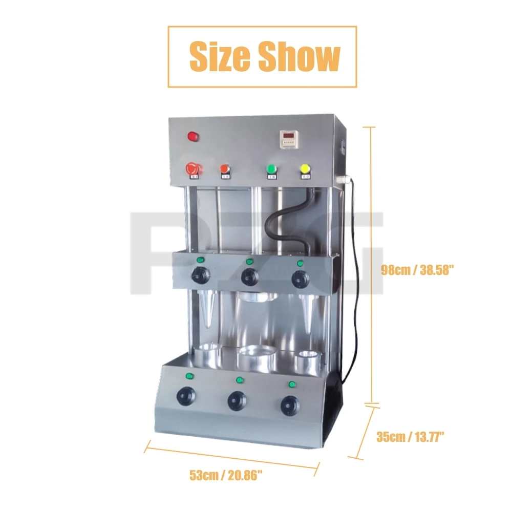 Description Picture 5 of item1 Plate 2 Cones Commercial Philippine Snack Sweet Automatic Frozen Pizza Oven Making Machine To Make Pizza Cone
