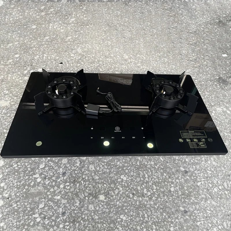 2-Burner Electric Folding Gas Hob Tempered Glass Foldable Cooktop With Built-In Stove For Household Use Table Installation