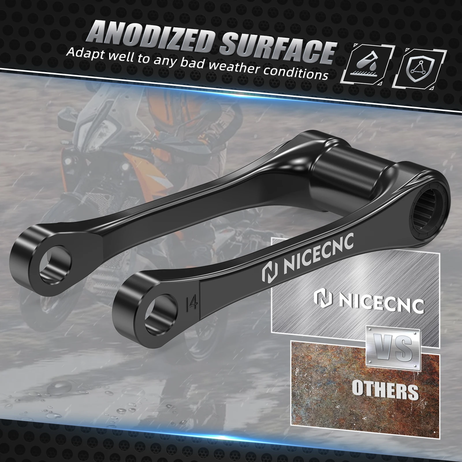 NICECNC 1,5″ Tieferlegungssatz für KTM SX 125 SXF 450 2023–2024 für Husqvarna TE300 FE350 FE401 FE501 GasGas EC300 EC250 2024 – Detail 2