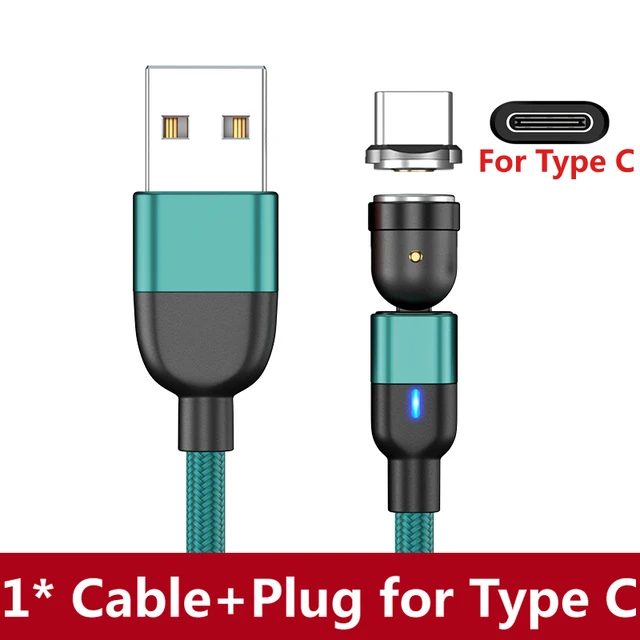 AUFU 2m 3m Magnetic Cable USB Type C For Huawei P20 P30 pro Usb C Cable Micro 3A Fast Charging Magnet Charger Data Transfer 1m Green for Type C