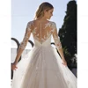 ANGEL Princess Lace Wedding Dresses For Woman Applique 3/4 Sleeves Bride Gowns A-Line Glitter Tulle Illusion Robe De Mariage 4