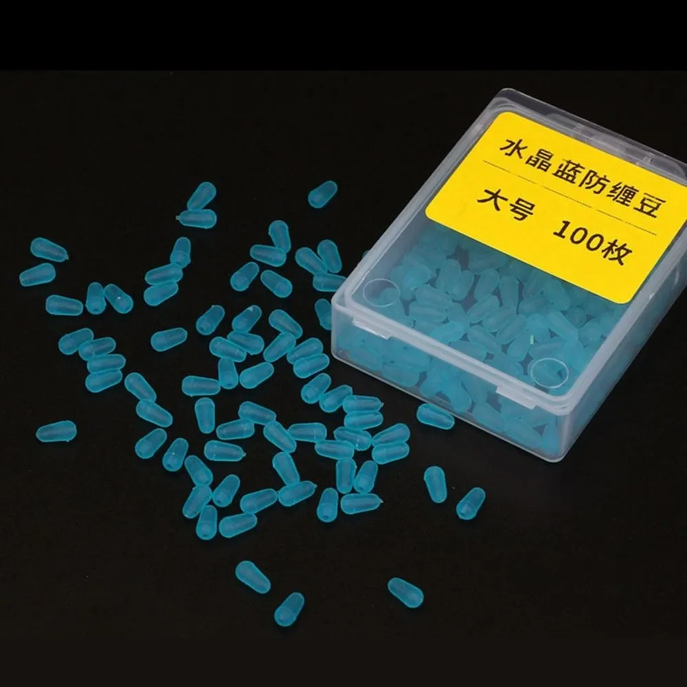 Sf47ccfa4593044c8a6d6968ecb4c2211u 100Pcs/lot High Quality Rubber Space Beans Sea Carp Fly Fishing Blue Rubber Oval Stopper Fishing Float Fishing Bobber Mallzona