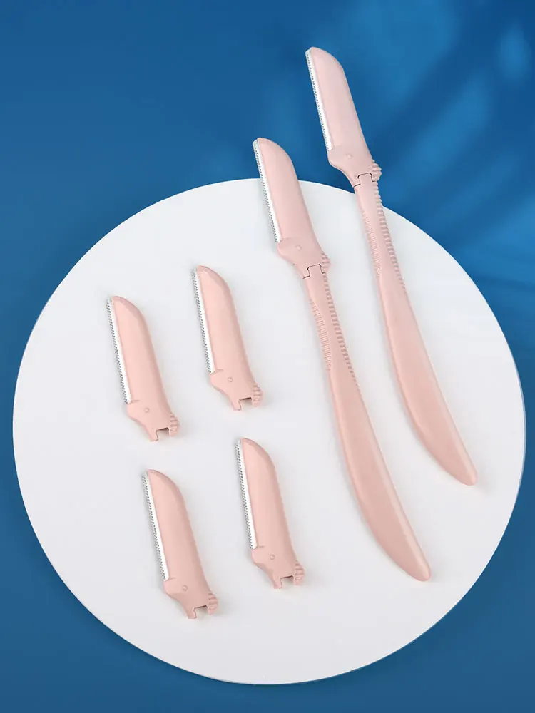 2Pcs Eyebrow and Facial Razor for Women Dermaplaning Tool for Face with 4 Replacement Head，Professional Style Skincare Tool。 5