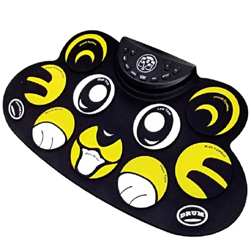 Electronic Drum with Cartoon Tiger Pattern, Ultra Thin Portable Drum, Pedal for Children Practice, Percussion Instruments