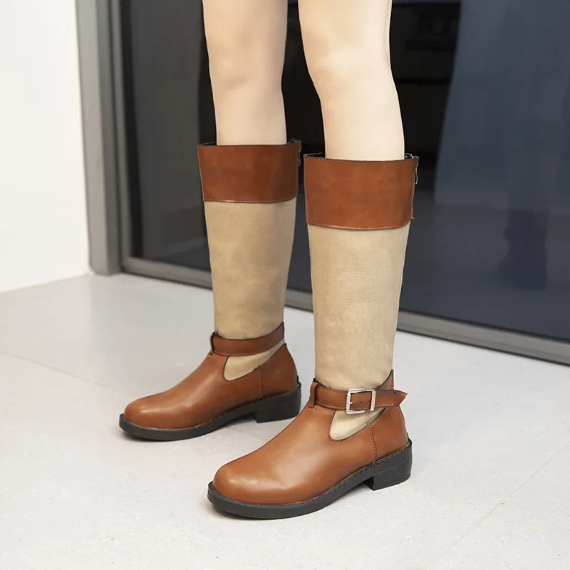 Autumn and Winter Women Boots New Embroidered Flower Brown Boots Warm Martin Boots Non Slip Women Leather Boots Fashion Boots