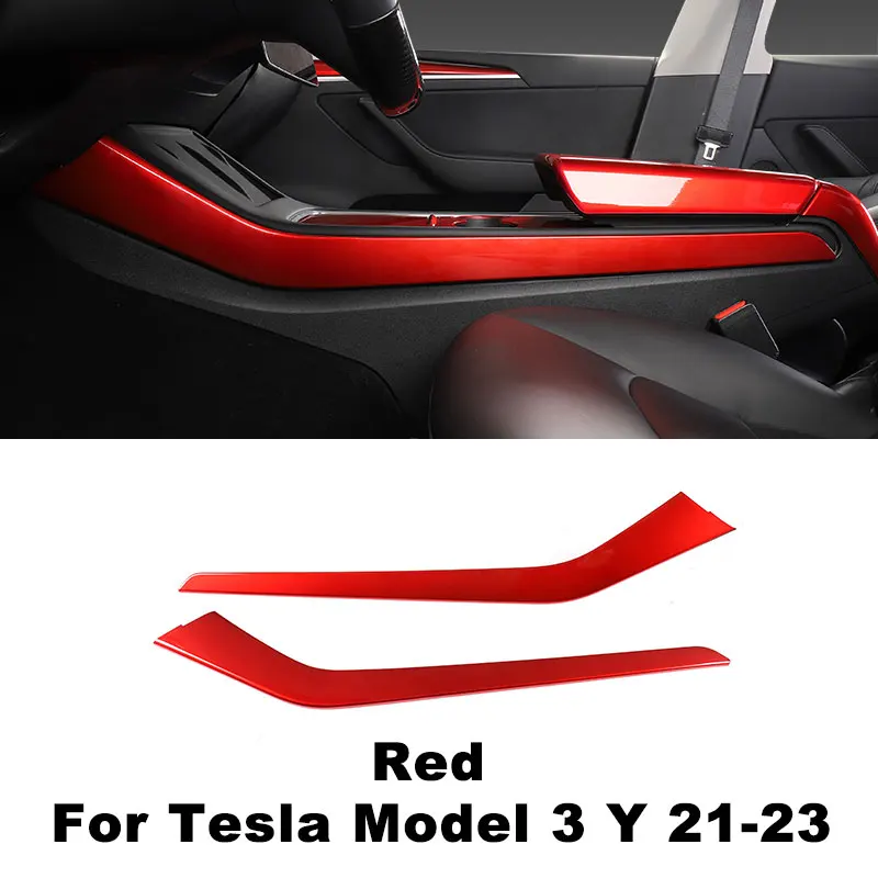 Red ABS Car Accessories Interior Kit Cover Trim For Tesla Model 3/Y  2021-2023