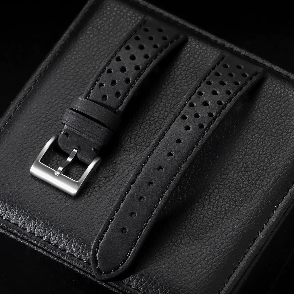 Genuine Cowhide Leather Strap - Soft Breathable Retro Wristband