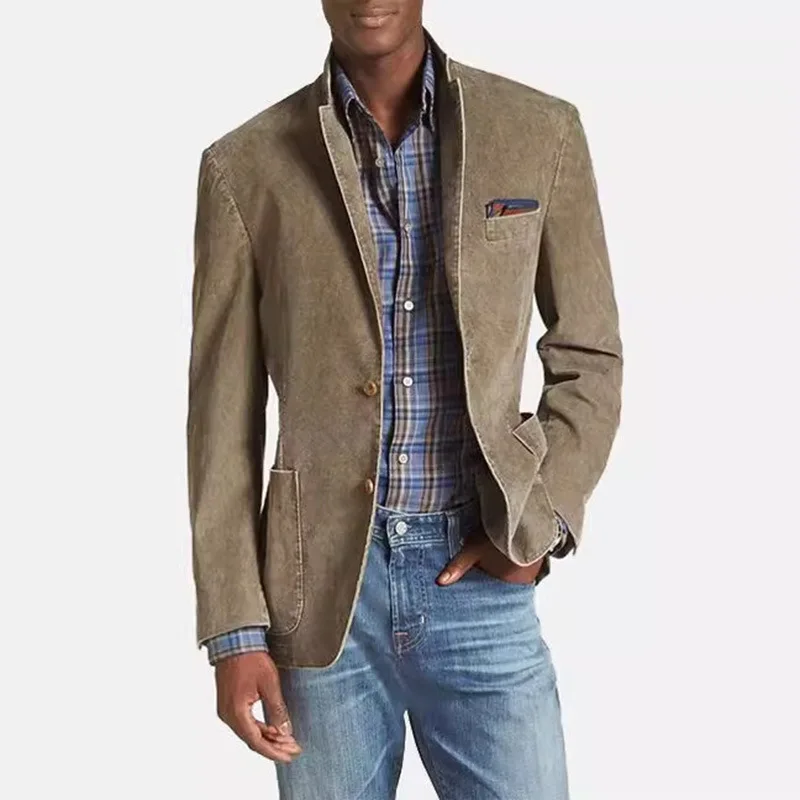 Men Denim Suit Jacket Slim Fit Victorian