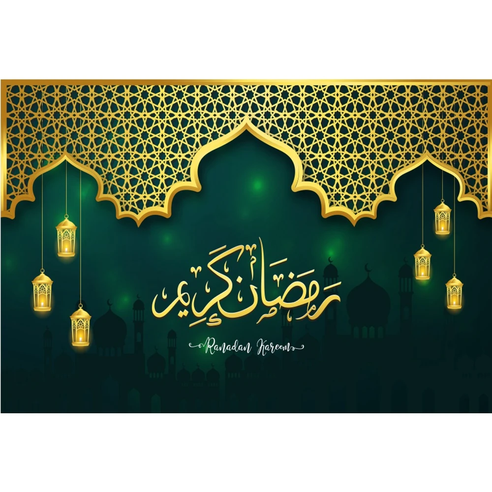 Eid Mubarak EID Al Adha Backdrop Ramadan Kareem Islamic Mosque Lamp Moon Photography Background Photo Studio Photographic Props photo backdrop,photo wallpaper