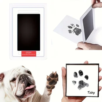 Kit di impronte di mani fai-da-te Cuscinetti per inchiostro Cornice per foto per accessori per souvenir di feste con impronte di mani per animali domestici, sicuri, regalo di Natale di Halloween