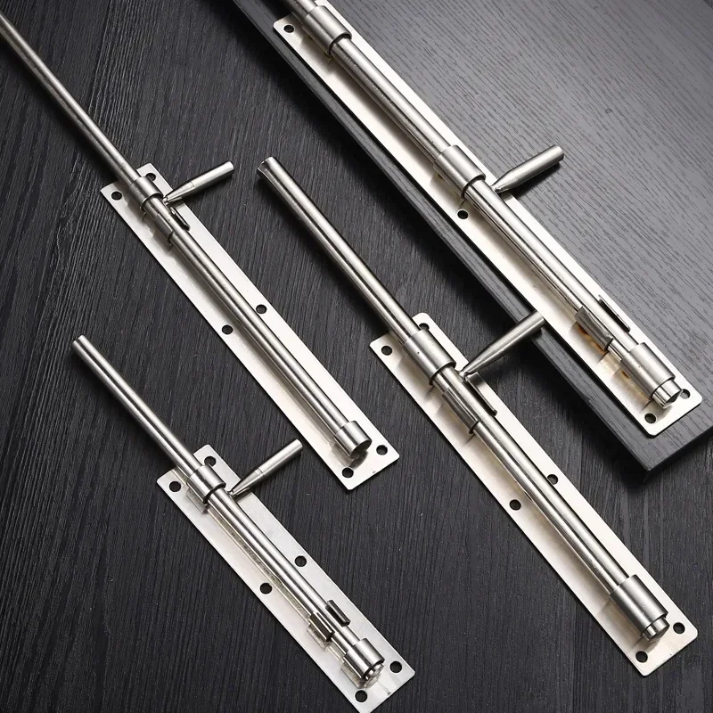 Door Latch Thickened 304 stainless steel floor latch deadbolt lengthened wood latch welded iron door open fitted earth