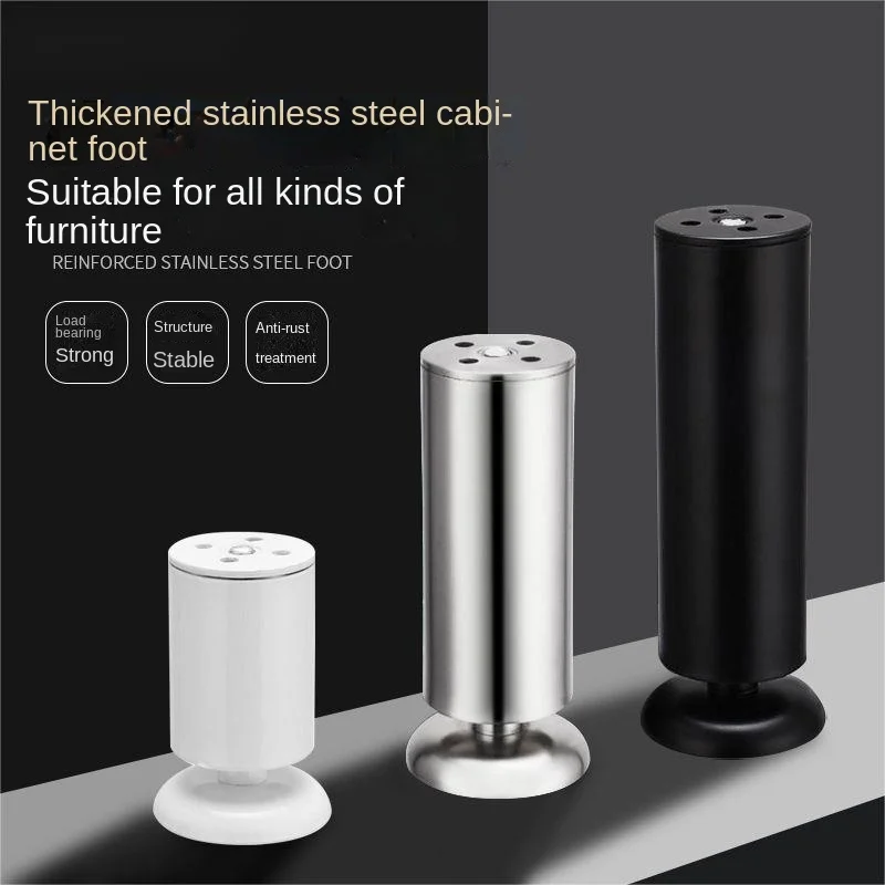 

Thickened Stainless Steel Adjustable Cabinet Feet Table Legs Furniture Legs White Black 3.5-30cm Support Legs for Cabinet Sofa