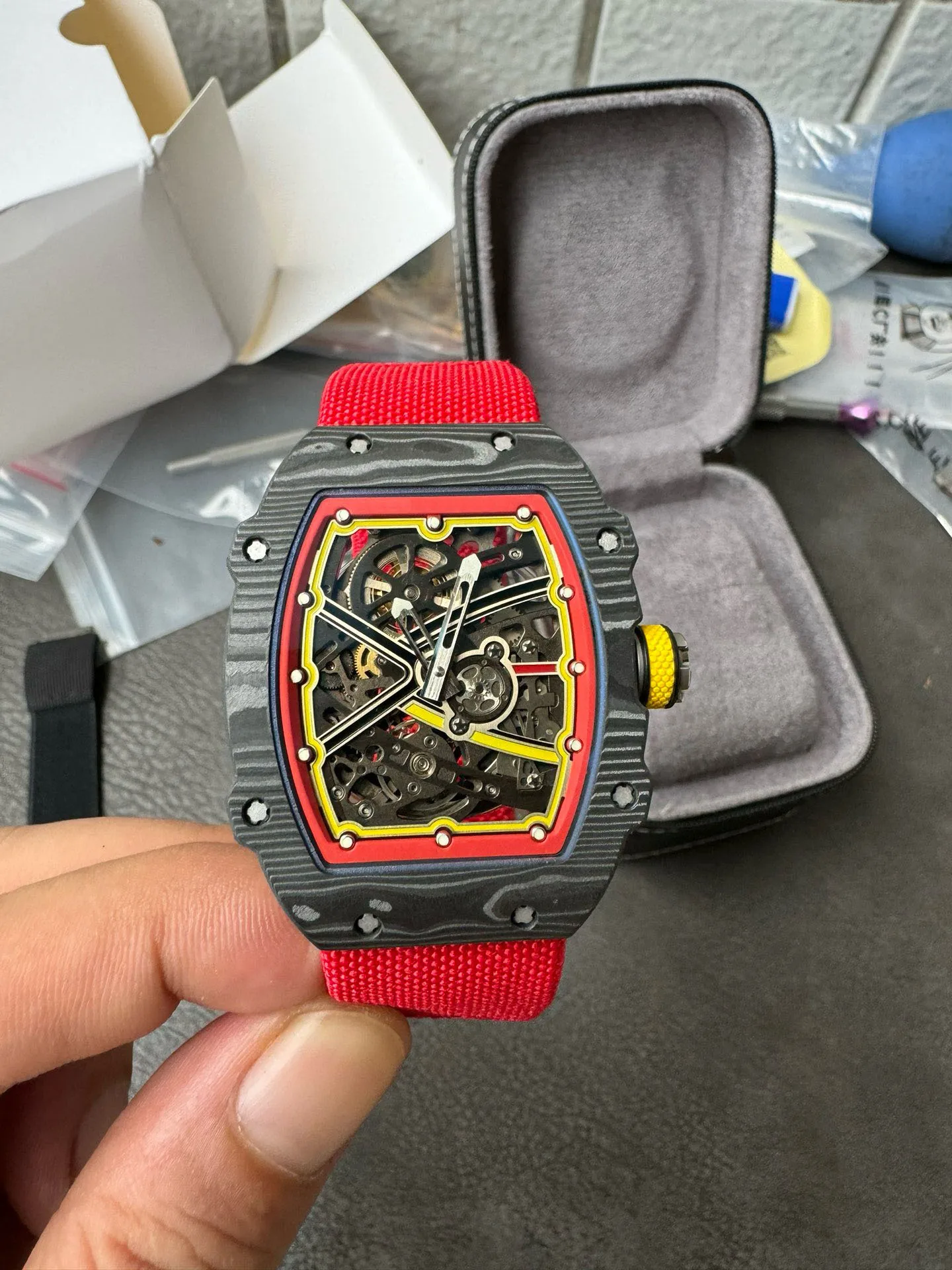 Meilleur richard mile ultra mince rm67-01 rm67-02 alexander zverev boîtier en fibre de carbone montre automatique homme montre montres pour homme