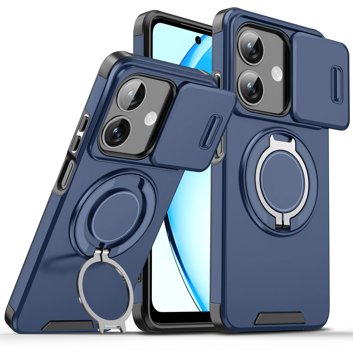 Rugged Armor Magnetic Bracket Slide Camera Protection Phone Case