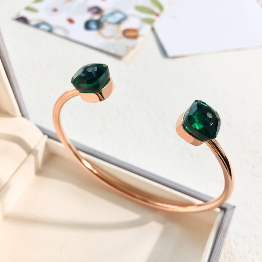 2022 Hot Trend Brand Two Open Bracelets Everyday Wear, Party, Birthday Golden Colored Gold Plated Brass