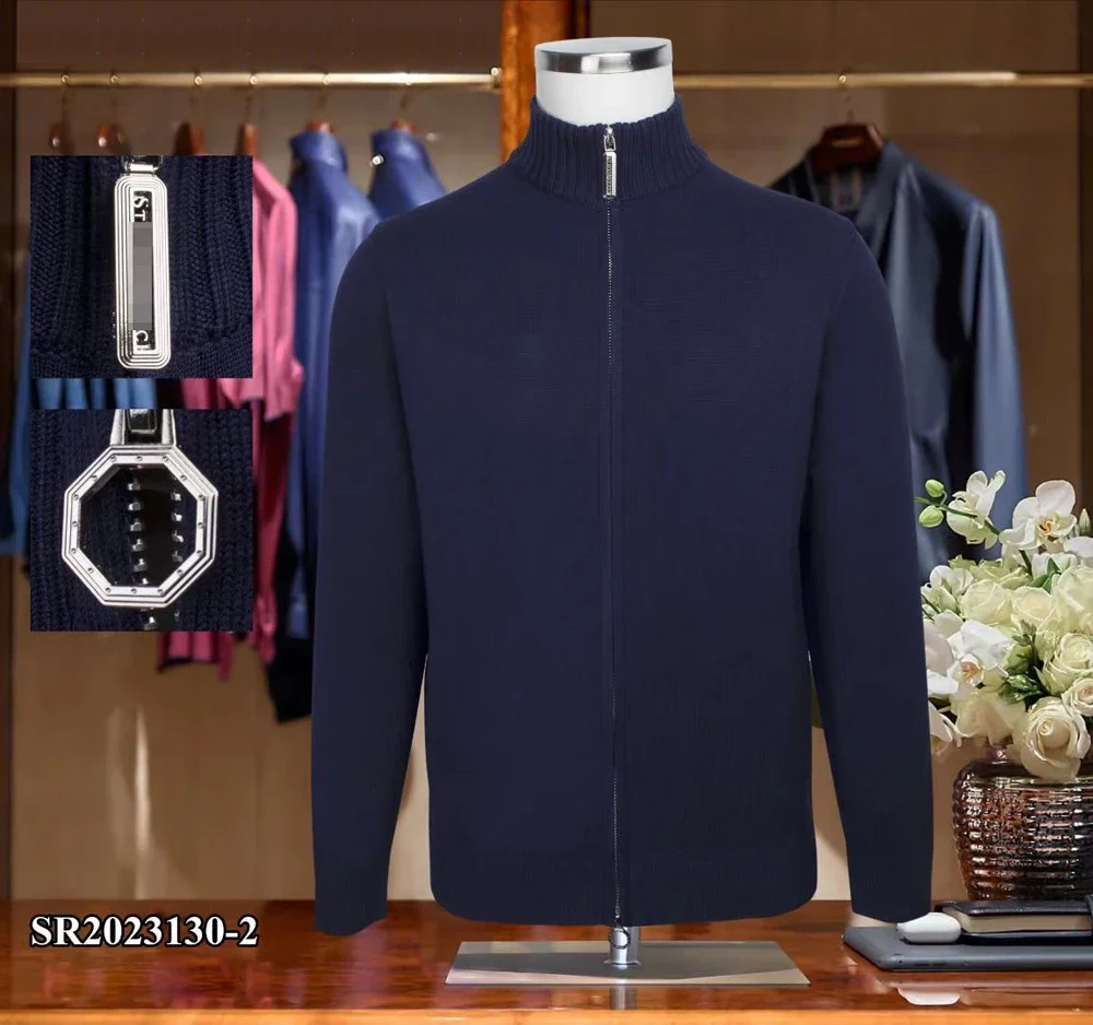 

BILLIONAIRE OECHSLI Sweater Cashmer Cardigan Coat men's 2024 Autumn winter new zipper warm elastic embroidery big size M-4XL