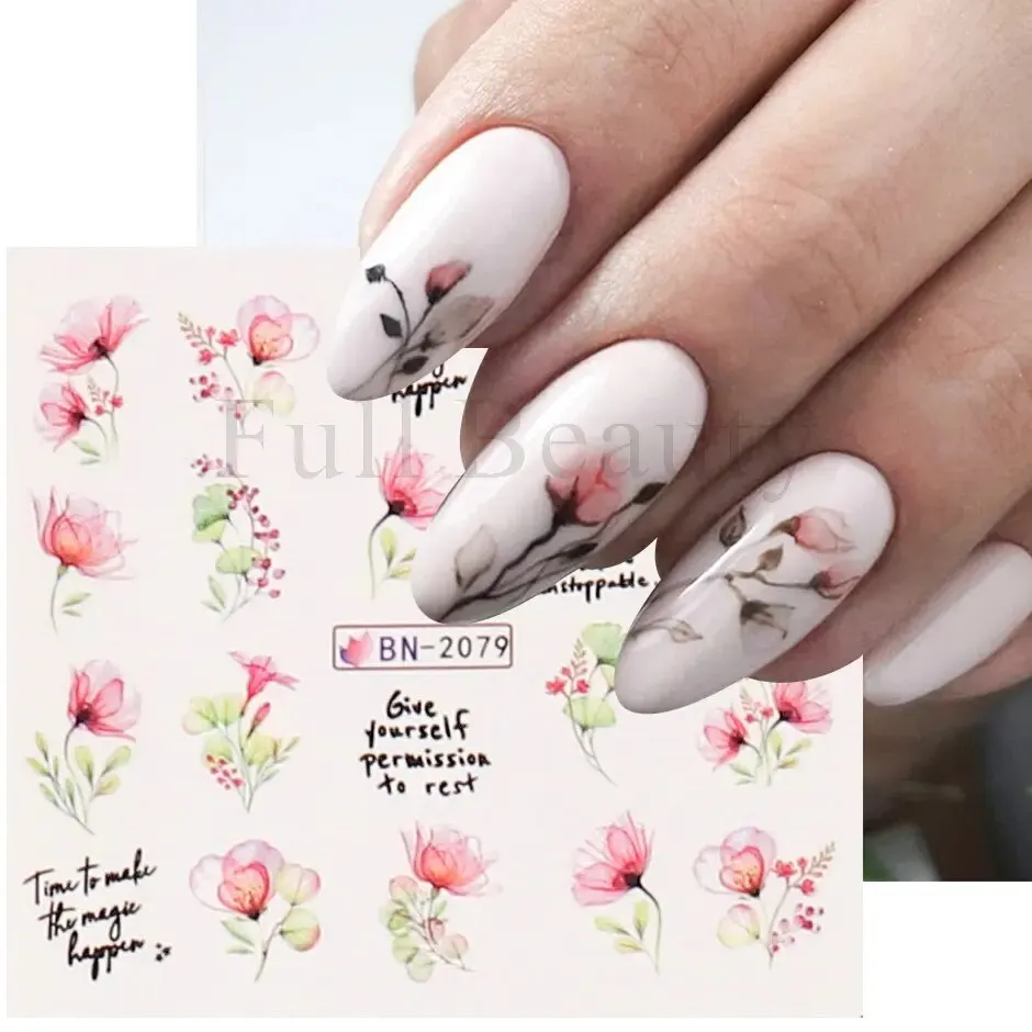 Stickers Décalcomanie Nail Art Fleur D'anis Orangée - Accessoire Ongles, Neuf