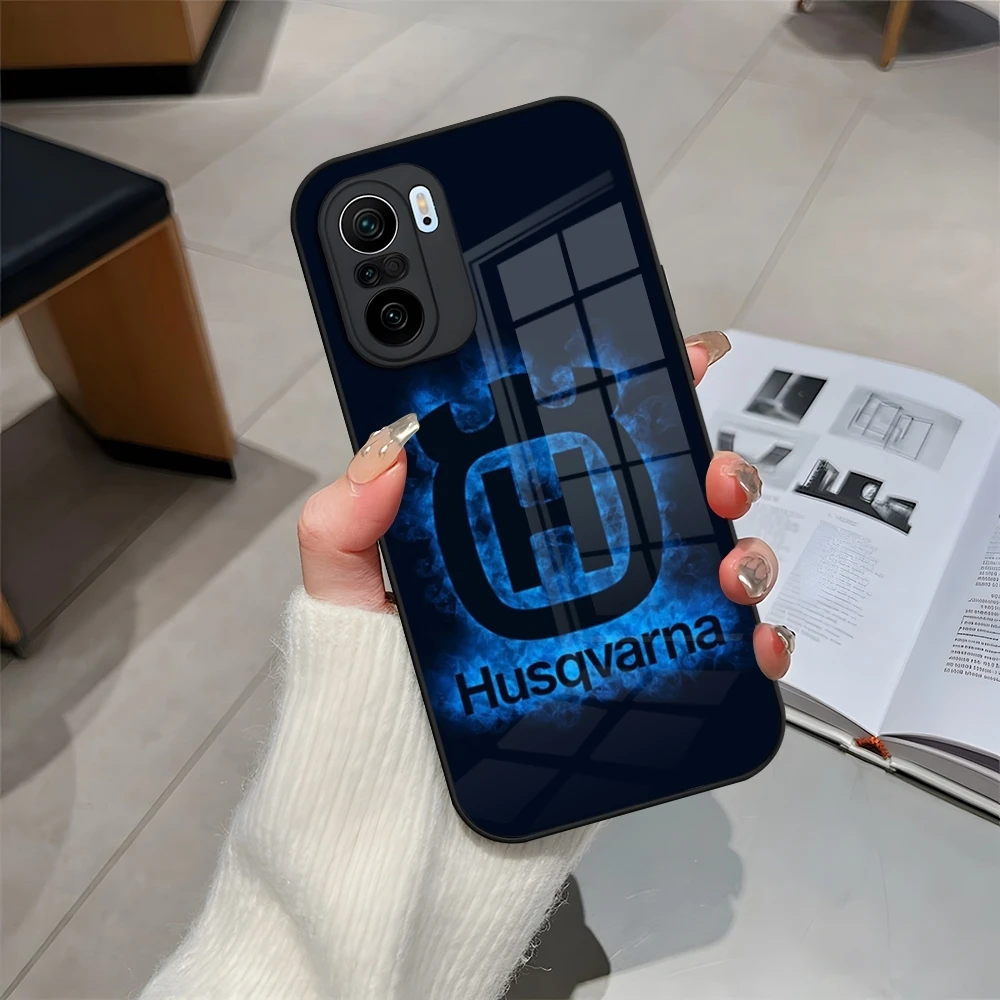 H-husqvarnaES Tempered Glass Phone Case with Enhanced Protection and Style