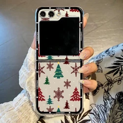Luxury New Year Cartoon Christmas Transparent Phone Case Cover for Samsung ZFlip 4 (Style 2)