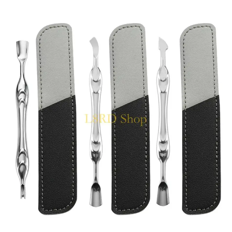 L8RD Cuticle Pusher Stainless Steel Cuticle Cutter Nails Tool for Manicures Pedicures