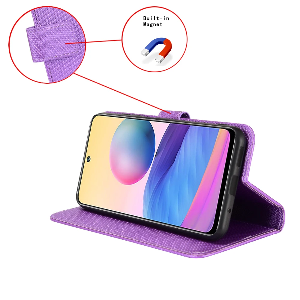 Leather Flip Wallet Case with Stand and Card Holder - Elegant Protective Cover