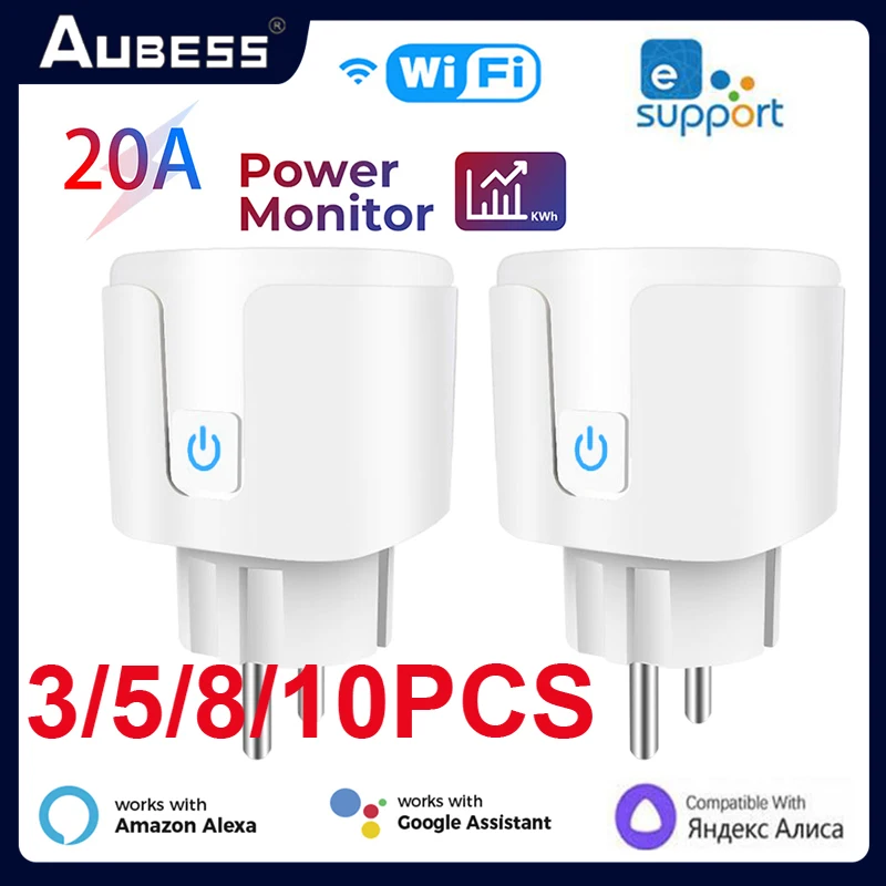 Ewelink Smart Socket Eu 20A Wifi Smart Plug Con Monitoraggio Dell'Alimentazione Smart Home Supporto Per Il Controllo Vocale Google Assistant Alexa Ali