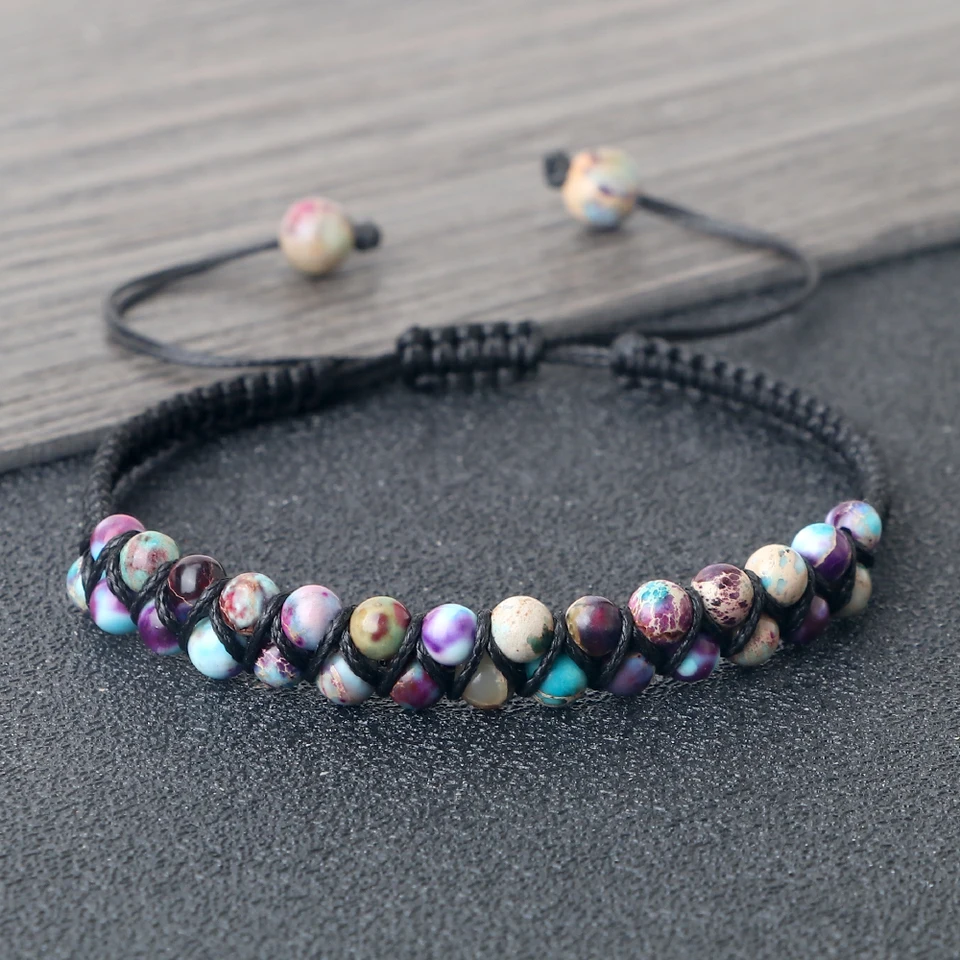 Uwiyo Kralen Armbanden Verstelbare 4mm Yoga Kralen Armband
