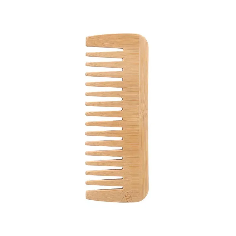 2Pcs/Set Natural Bamboo Wooden Comb Anti-Static Afro Fork Combs Beard Comb Men Women Anti-static Hair Wooden Comb Hair Styling C 6