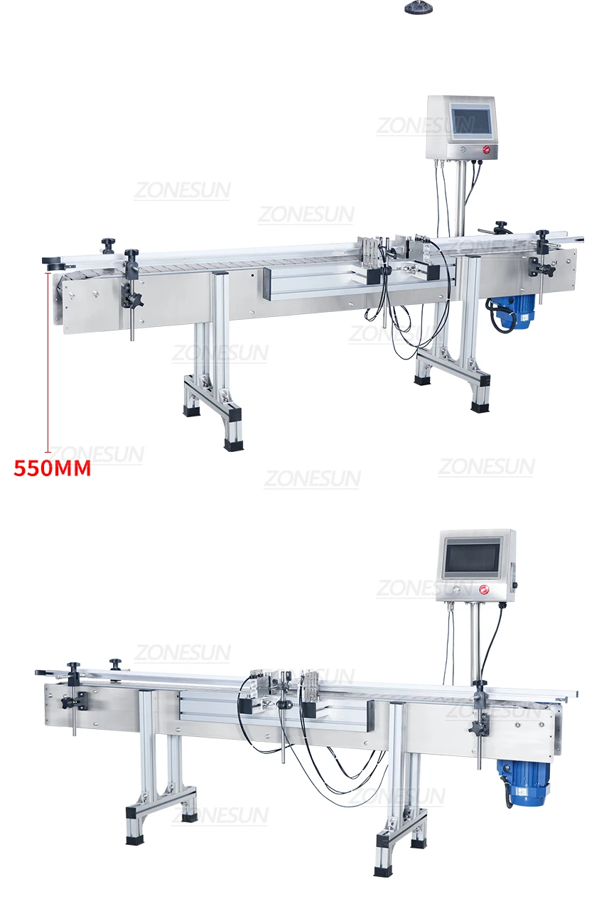 ZONESUN ZS-CB100P 1.9m Automatic Chain Conveyor Belt For Production Line