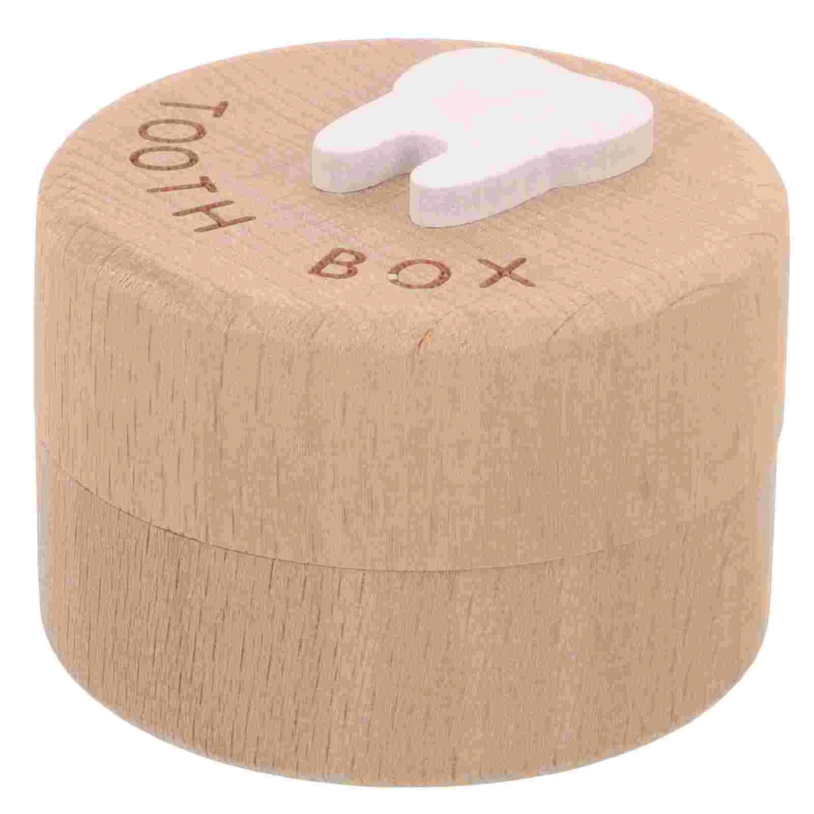 

Children's Tooth Box Wooden Storage Container Kids Teeth Holder Protector Baby Keepsake Fetal Hair Saver Changing Toddler