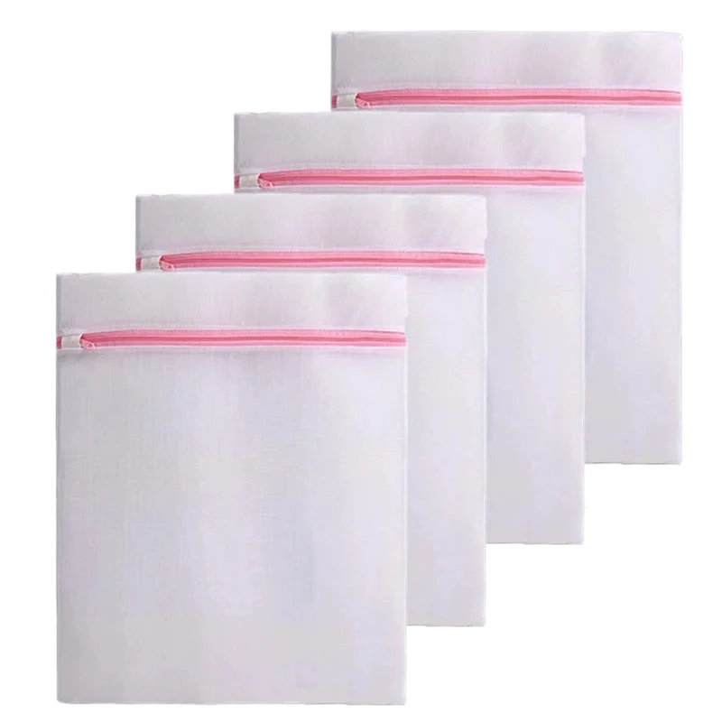 Fine Mesh Laundry Bags Zipper Durable Large Capacity Delicate Lingerie Washing Bag Anti-deformation Clothes Storage Pouch