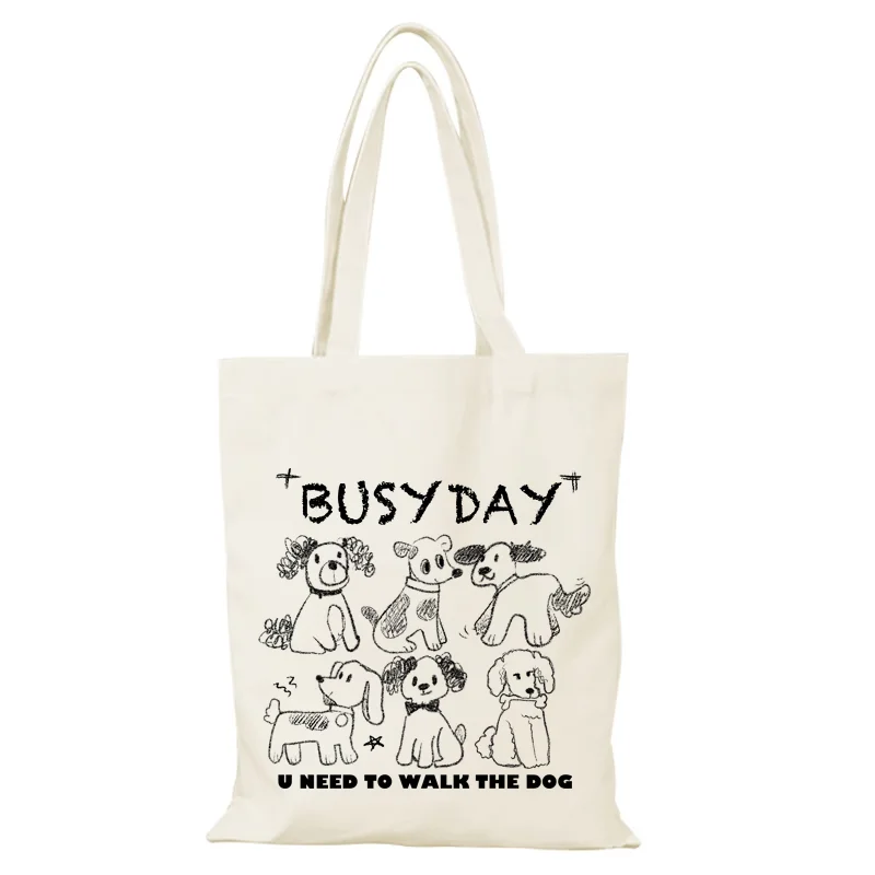 Süße Damentasche Cartoon Lady Bags die Einkaufstasche Handtaschen Eco Shopper Shopping Strandtuch Canvas Handtasche Schulterfalten Neu – Detail 10