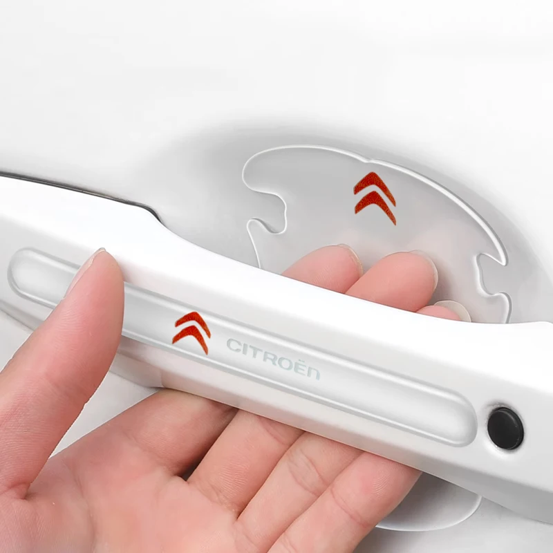 

Car Door Handle Bowl Anti-Scratch Stickers Anti-Collision Protective Strips For Citroen C4 C6 C3 C5 C1 C2 Picasso Berlingo Cactu
