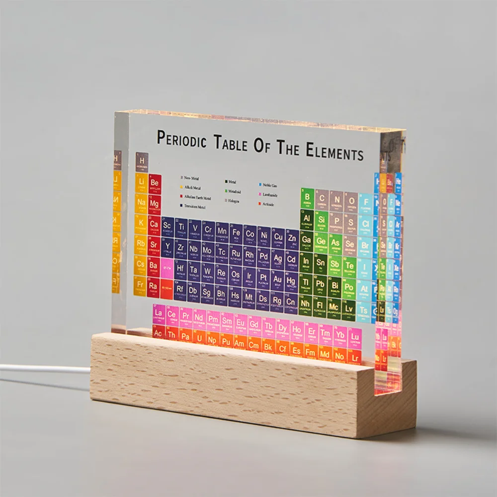 

Chemical Element Display Acrylic Periodic Table Teaching School Display Acrylic Crystal Element Home School Podium Decoration