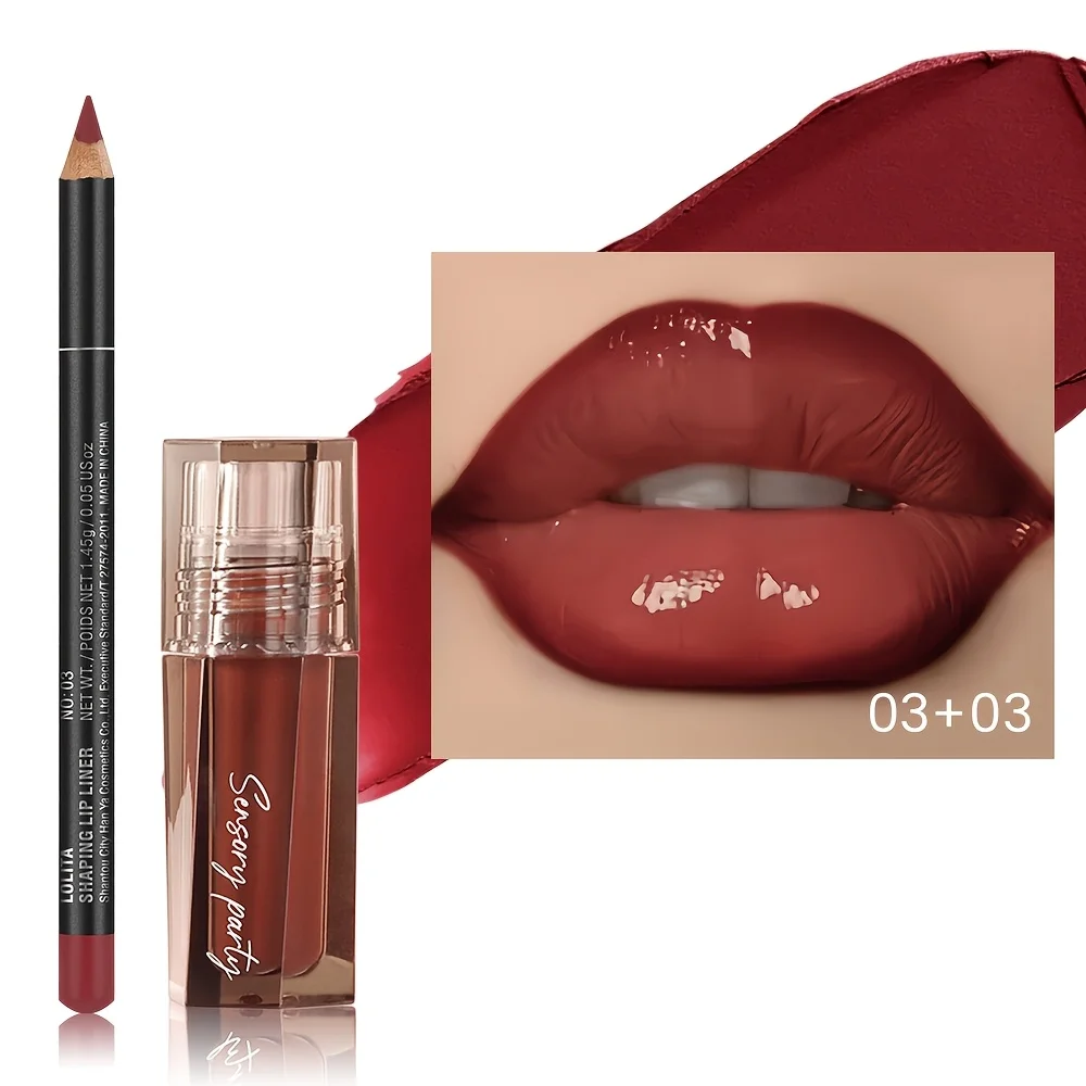 Conjunto de Lápis Labial Matte de Longa Duração Pudaier - Acabamento 3D Preciso e Luminoso em Tons de Marrom, Rosa, Roxo e Vermelho - Versátil para Qualquer Estilo de Maquiagem_voghion.com